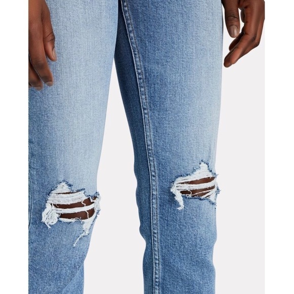 NWT RE/DONE 90s‎ High Waist Distressed Denim Ripped Knee Ankle Crop Jeans 26 - Picture 8 of 9